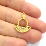 4 Gold Charm Gold Plated Charm Gold Plated Metal (25x20mm)  G12206