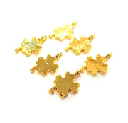 6 Clover Charm Gold Plated Charm Gold Plated Metal (17x11mm)  G12212