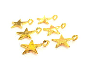 6 Star Charm Gold Plated Charm Gold Plated Metal (16x12mm)  G12214