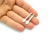 10 Silver Charms Antique Silver Plated Metal (30x9mm) G12217