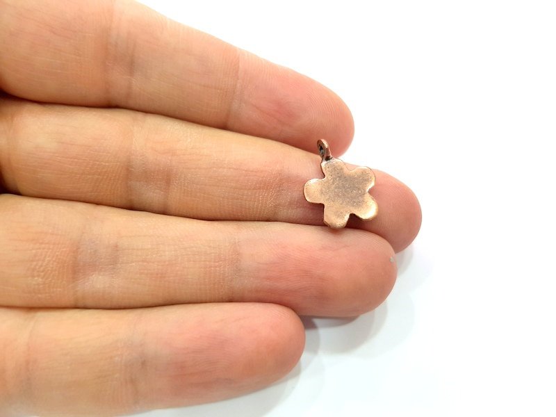 10 Flower Charm Antique Copper Charm (13mm) G12225