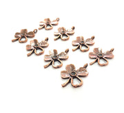 8 Clover Charm Antique Copper Charm Antique Copper Plated Metal (24x16mm) G12227