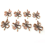 8 Clover Charm Antique Copper Charm Antique Copper Plated Metal (24x16mm) G12227