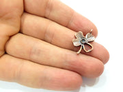 8 Clover Charm Antique Copper Charm Antique Copper Plated Metal (24x16mm) G12227