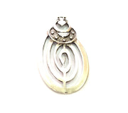 Ethnic Pendant Silver Pendant Antique Silver Plated Metal (84x43mm) G13542