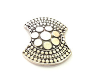 Silver Ethnic Connector Pendant Antique Silver Plated Metal (47x39mm) G13545