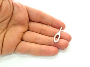 8 Silver Charms Antique Silver Plated Metal (32x9mm) G13548