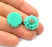 2 Turquoise Flower Cameo Cabochon 20mm  G12253
