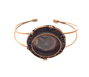 Copper Bracelet Blanks Bangle Blanks Cuff Blanks Adjustable Bracelet Blank Antique Copper Plated Brass ( 24mm Blanks ) G13571
