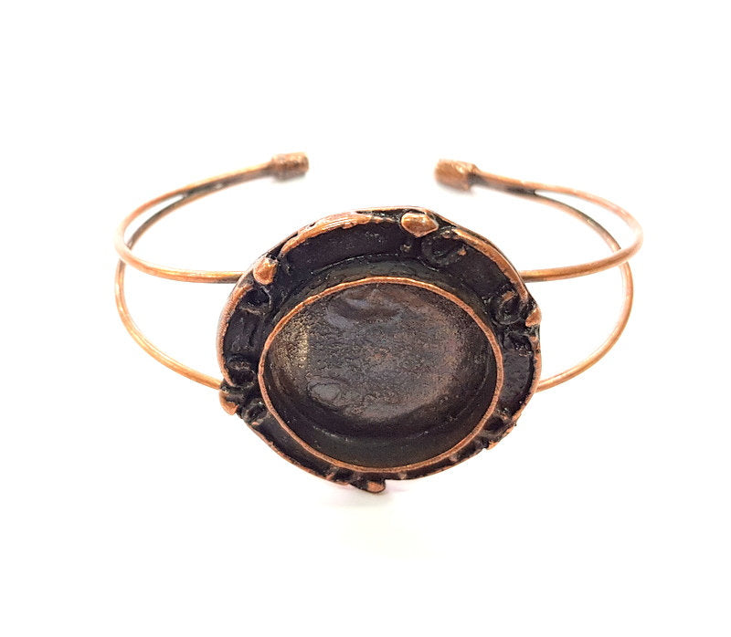 Copper Bracelet Blanks Bangle Blanks Cuff Blanks Adjustable Bracelet Blank Antique Copper Plated Brass ( 24mm Blanks ) G13571