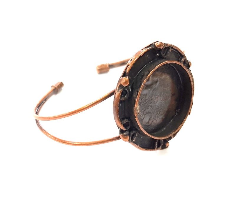 Copper Bracelet Blanks Bangle Blanks Cuff Blanks Adjustable Bracelet Blank Antique Copper Plated Brass ( 24mm Blanks ) G13571