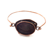 Copper Bracelet Blanks Bangle Blanks Cuff Blanks Adjustable Bracelet Blank Antique Copper Plated Brass ( 25x18mm Blanks ) G13572