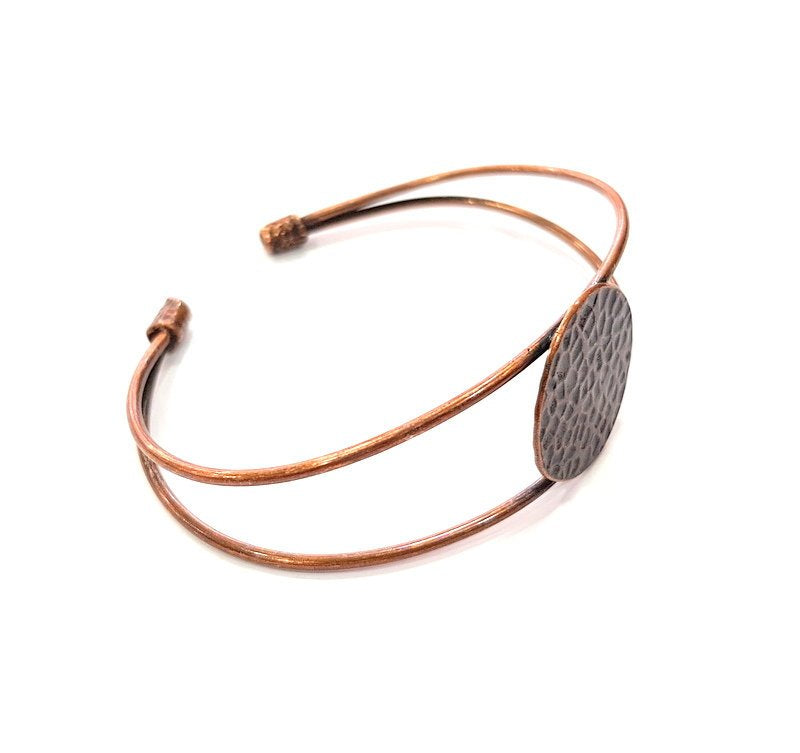 Copper Bracelet Blanks Bangle Blanks Cuff Blanks Adjustable Bracelet Blank Antique Copper Plated Brass ( 21mm Blanks ) G13585