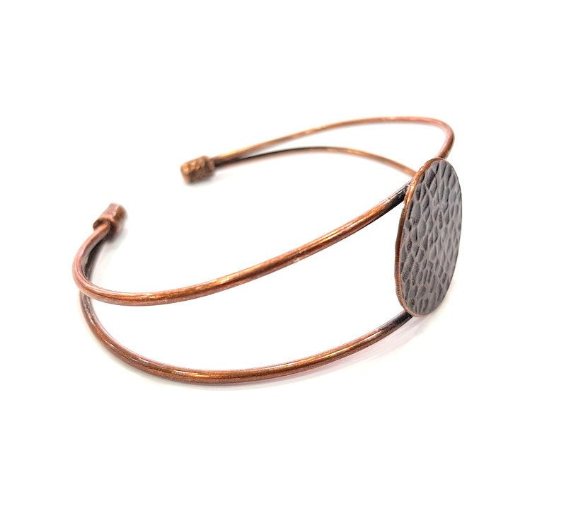 Copper Bracelet Blanks Bangle Blanks Cuff Blanks Adjustable Bracelet Blank Antique Copper Plated Brass ( 21mm Blanks ) G13585