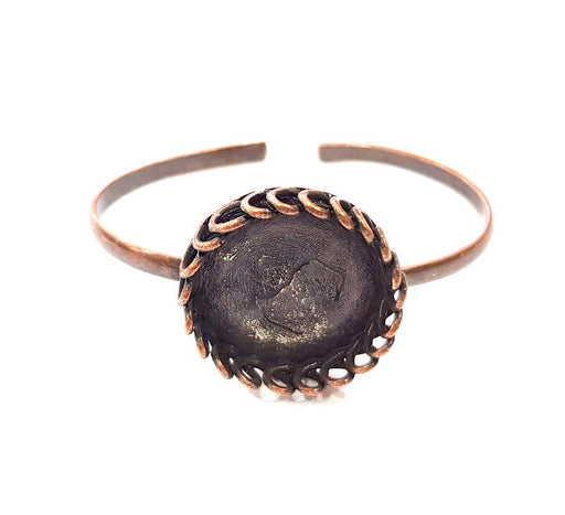 Copper Bracelet Blanks Bangle Blanks Cuff Blanks Adjustable Bracelet Blank Antique Copper Plated Brass ( 25mm Blanks ) G13586