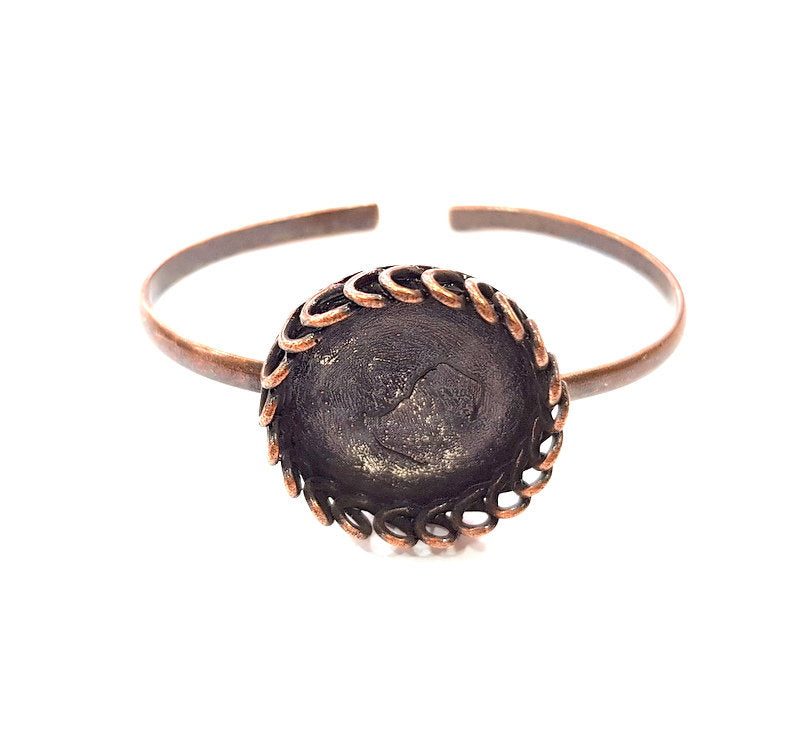 Copper Bracelet Blanks Bangle Blanks Cuff Blanks Adjustable Bracelet Blank Antique Copper Plated Brass ( 25mm Blanks ) G13586