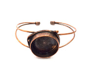 Copper Bracelet Blanks Bangle Blanks Cuff Blanks Adjustable Bracelet Blank Antique Copper Plated Brass ( 24mm Blanks ) G13587