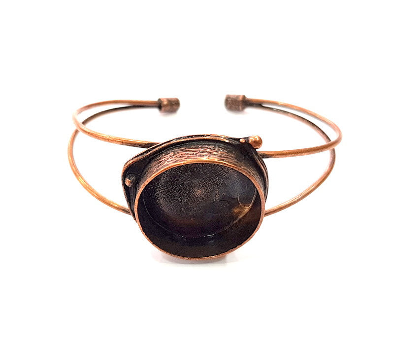 Copper Bracelet Blanks Bangle Blanks Cuff Blanks Adjustable Bracelet Blank Antique Copper Plated Brass ( 24mm Blanks ) G13587