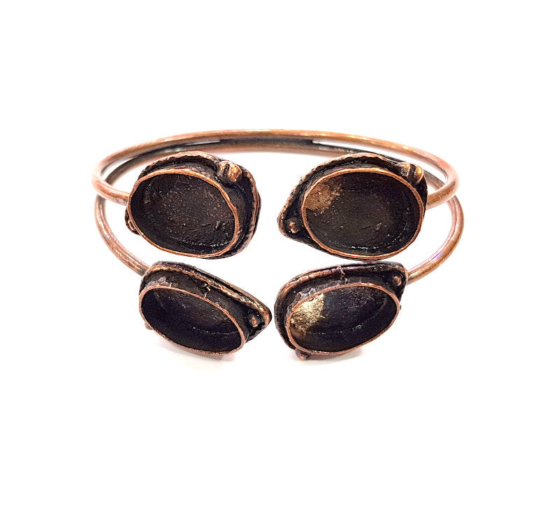 Copper Bracelet Blanks Bangle Blanks Cuff Blanks Adjustable Bracelet Blank Antique Copper Plated Brass ( 18x13mm Blanks ) G13590