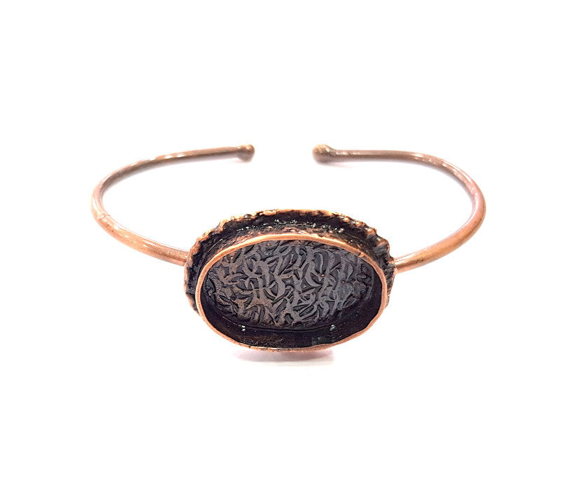 Copper Bracelet Blanks Bangle Blanks Cuff Blanks Adjustable Bracelet Blank Antique Copper Plated Brass ( 25x18mm Blanks ) G13591