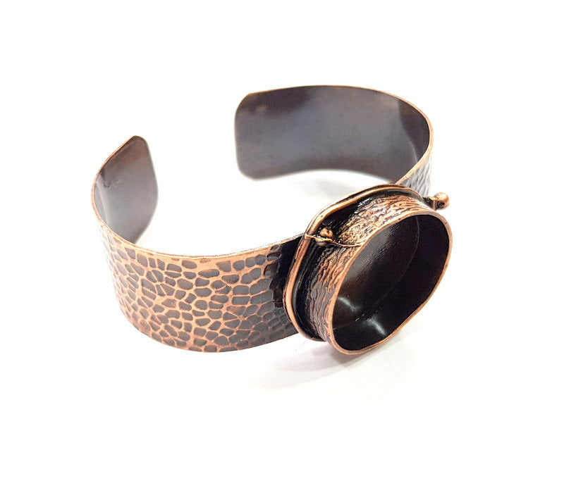 Copper Bracelet Blanks Bangle Blanks Cuff Blanks Adjustable Bracelet Blank Antique Copper Plated Brass ( 24mm Blanks ) G13594