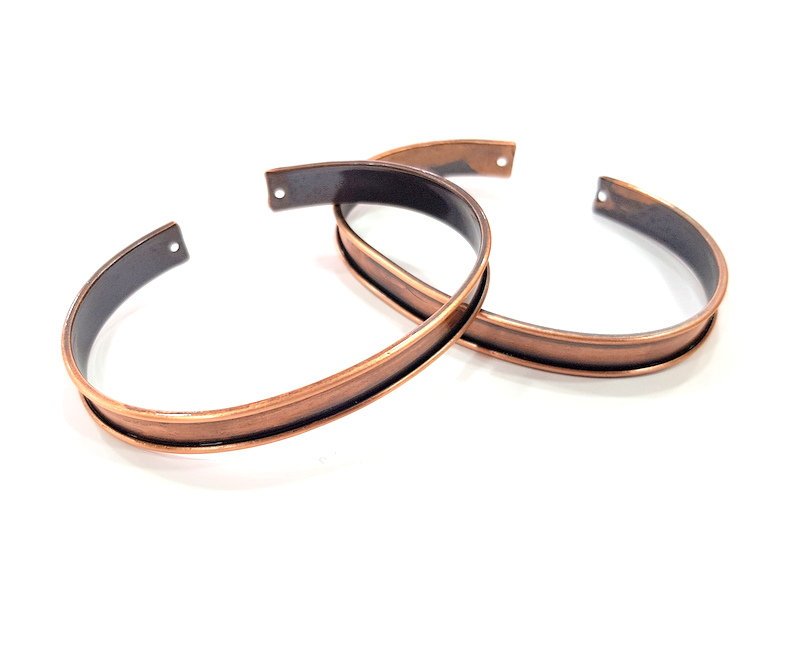 Copper Bracelet Blanks Bangle Blanks Cuff Blanks Adjustable Bracelet Blank Antique Copper Plated Brass ( 10mm ) G13601