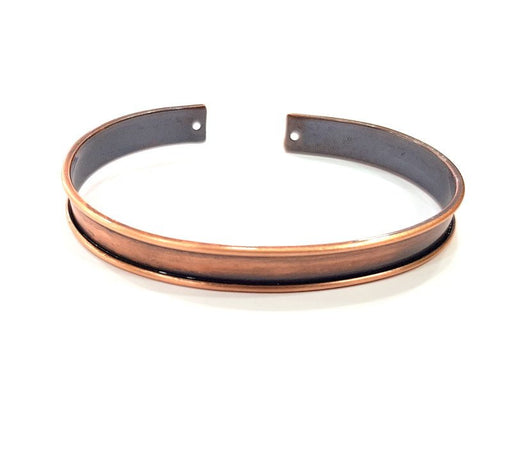 Copper Bracelet Blanks Bangle Blanks Cuff Blanks Adjustable Bracelet Blank Antique Copper Plated Brass ( 10mm ) G13601