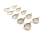 10 Moon Charm Silver Charms Antique Silver Plated Metal (13mm) G12307