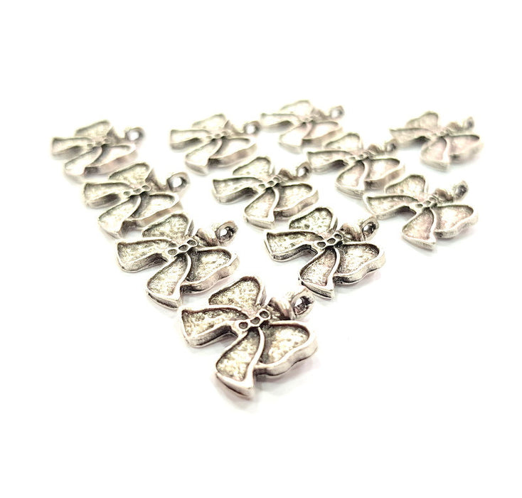10 Silver Charm Antique Silver Plated Metal (15x15mm) G12308