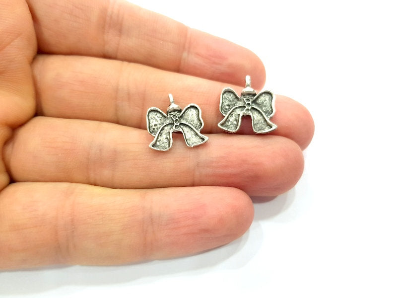 10 Silver Charm Antique Silver Plated Metal (15x15mm) G12308