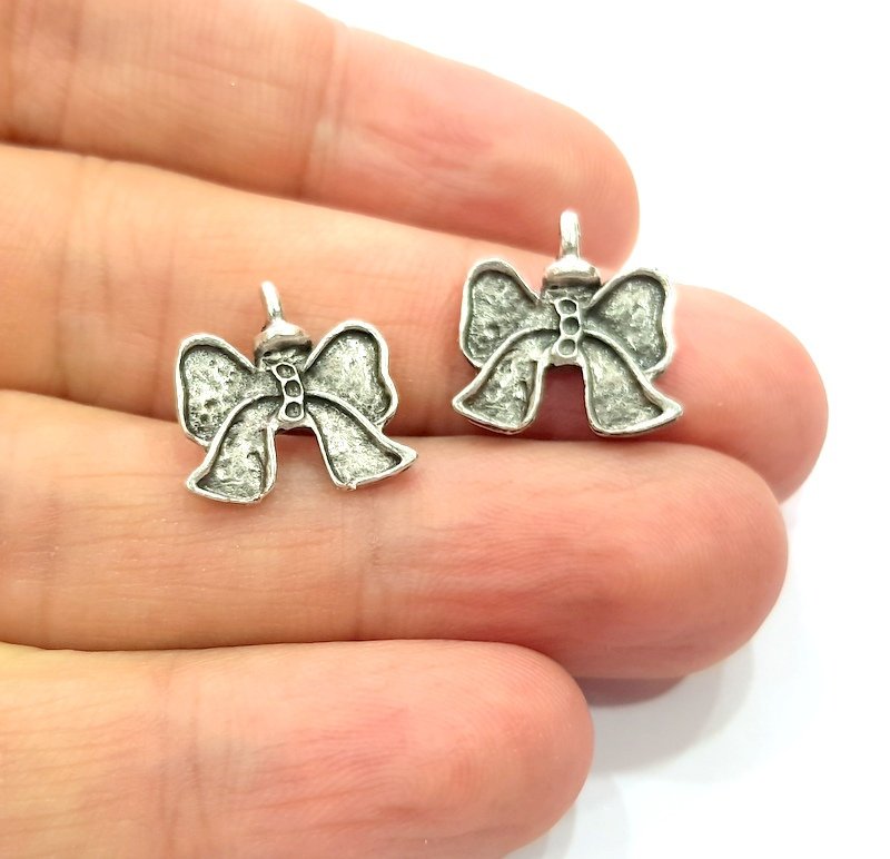 10 Silver Charm Antique Silver Plated Metal (15x15mm) G12308