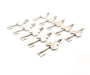 20 Key Charm Antique Silver Plated Metal (22x10mm) G12309
