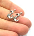 10 Seahorse Charm Silver Charms Antique Silver Plated Metal (17x6mm) G12310