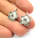 8 Flower Charm Silver Charms Antique Silver Plated Metal (18x14mm) G12312