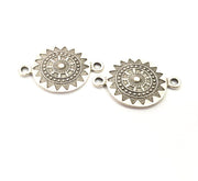 10 Silver Charms Antique Silver Plated Metal (30x20mm) G12317