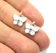 10 Butterfly Charm Silver Charms Antique Silver Plated Metal (13x12mm) G12321