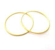 Large Circle Connector Charm Gold Plated Metal Charms  (68mm)  G12327