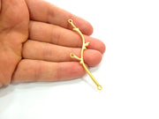 2 Tree Branch Gold Charm Gold Plated Charms  (75 mm)  G12323