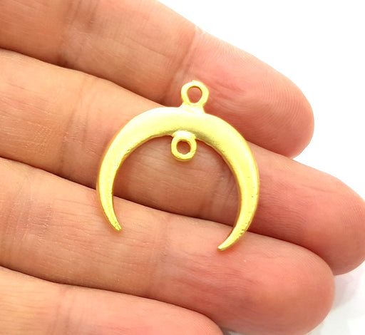 20 Crescent Charm Gold Moon Charm Gold Plated Charms  (28mm)  G12329