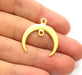 2 Crescent Charm Gold Moon Charm Gold Plated Charms  (28mm)  G12329
