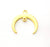 2 Crescent Charm Gold Moon Charm Gold Plated Charms  (28mm)  G12329