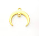 2 Crescent Charm Gold Moon Charm Gold Plated Charms  (28mm)  G12329