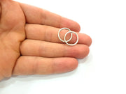 20 Silver Circle Connector Charms Antique Silver Plated Charms (16mm) G12338