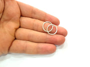 20 Silver Circle Connector Charms Antique Silver Plated Charms (16mm) G12338