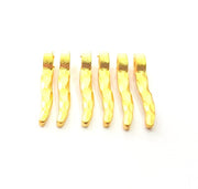 6 Gold Charm Gold Spike Charm Gold Plated Metal (27x5mm)  G12339
