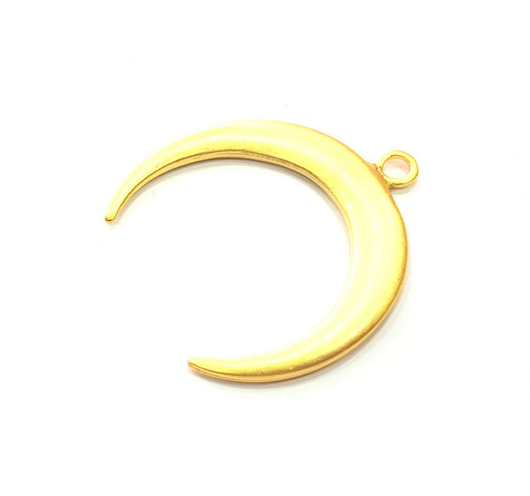 Crescent Charm Gold Moon Charm Gold Plated Charms  (39mm)  G12347