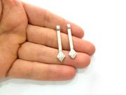 8 Silver Charms Antique Silver Plated Metal (39x9mm) G14058