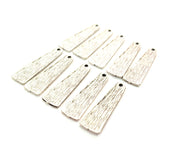 10 Silver Charms Antique Silver Plated Charms (28x8mm) G8131