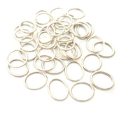 50 Silver Oval Connector Charms Antique Silver Plated Charms (16x14mm) G12352