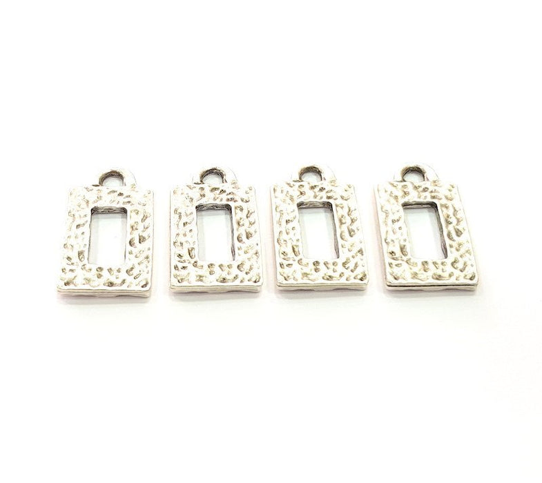 5 Silver Charms Antique Silver Plated Metal (24x11mm) G7534